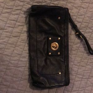 Marc Jacobs black leather wristlet with dust bag